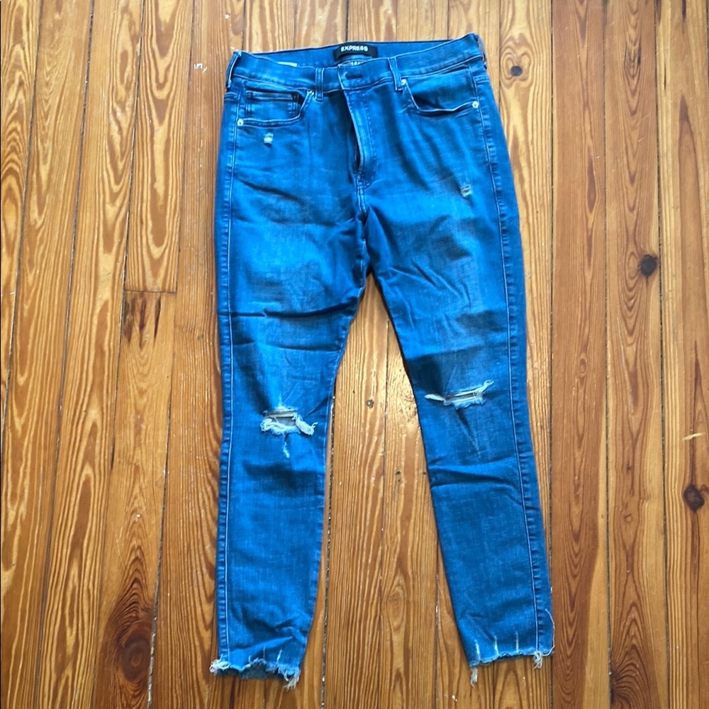 Express Blue Distressed Women's Jeggings
